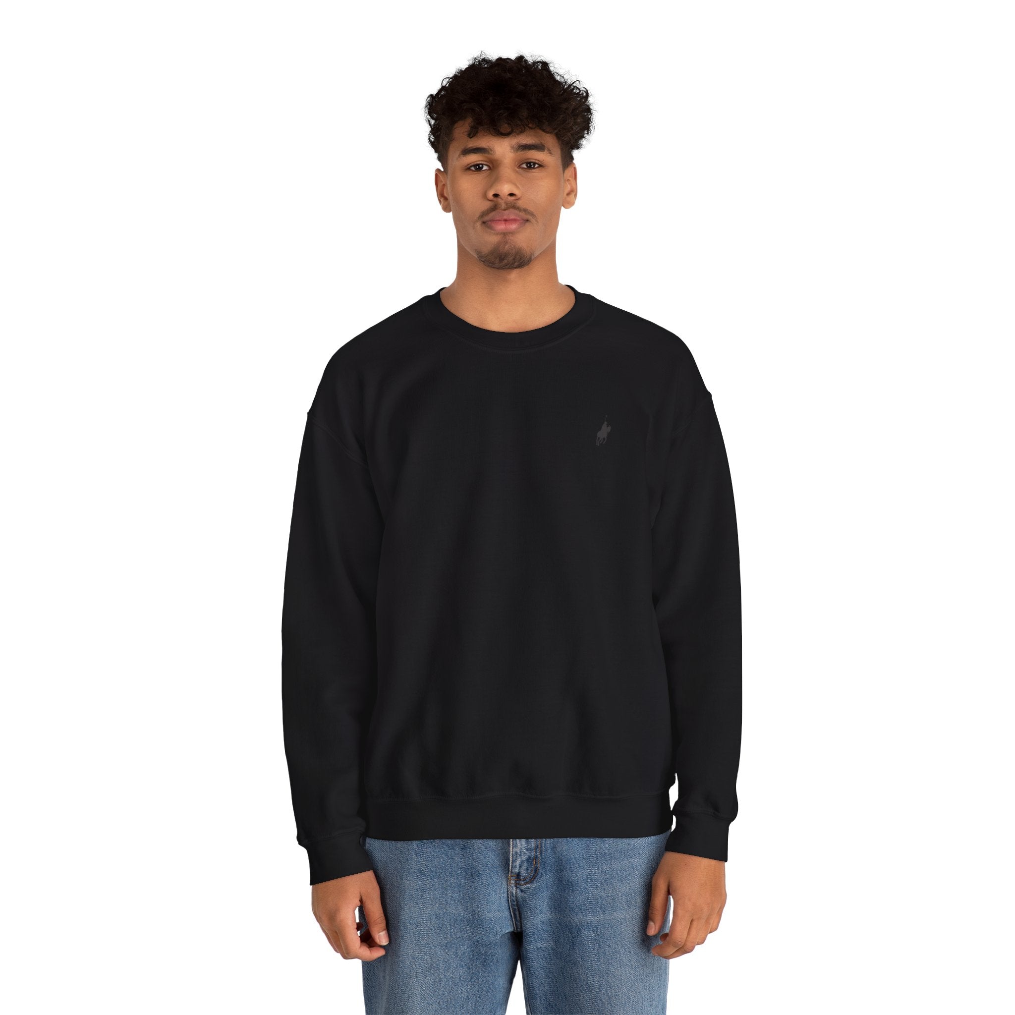 Premium Textured Black Basic Sweater